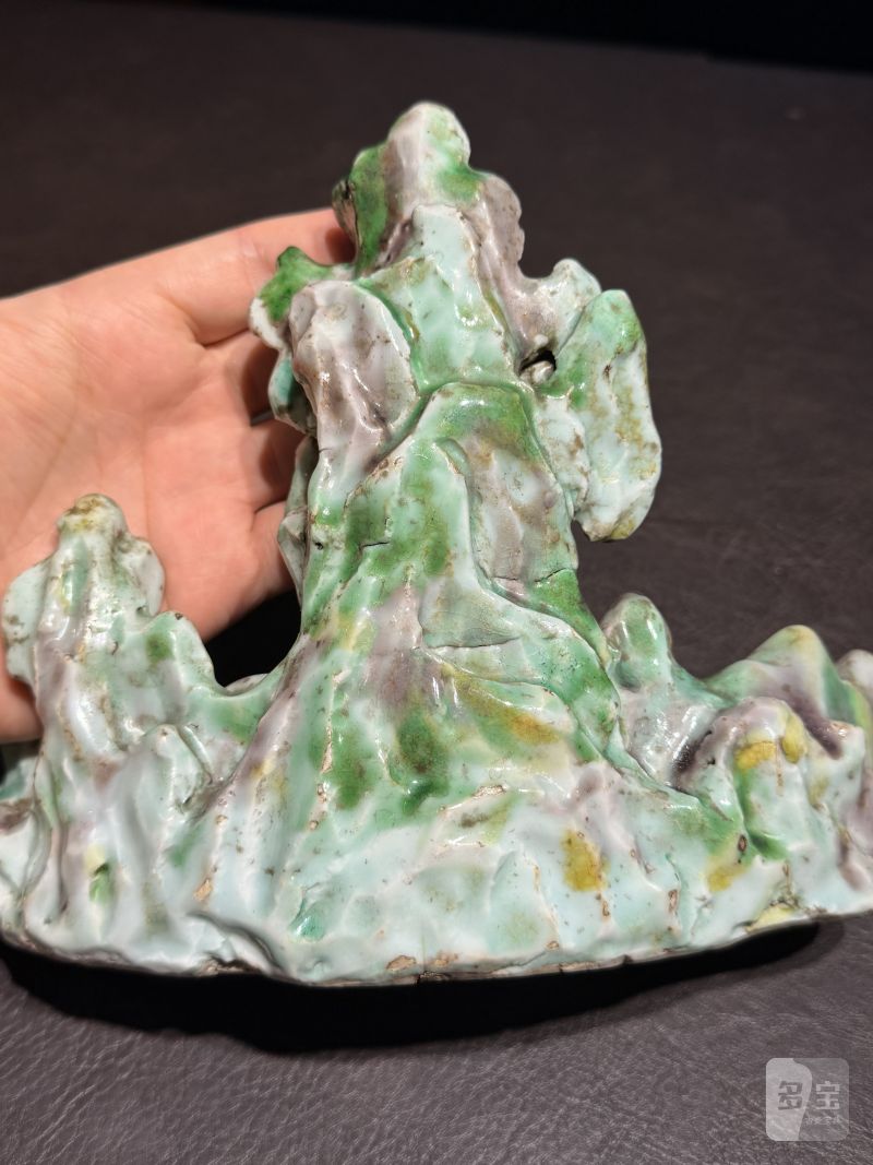 清康熙 粉彩福山寿海笔山 - 图7